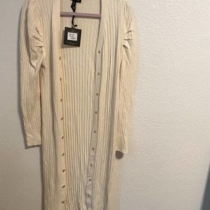 Puff sleeve midi sweater dress NWT